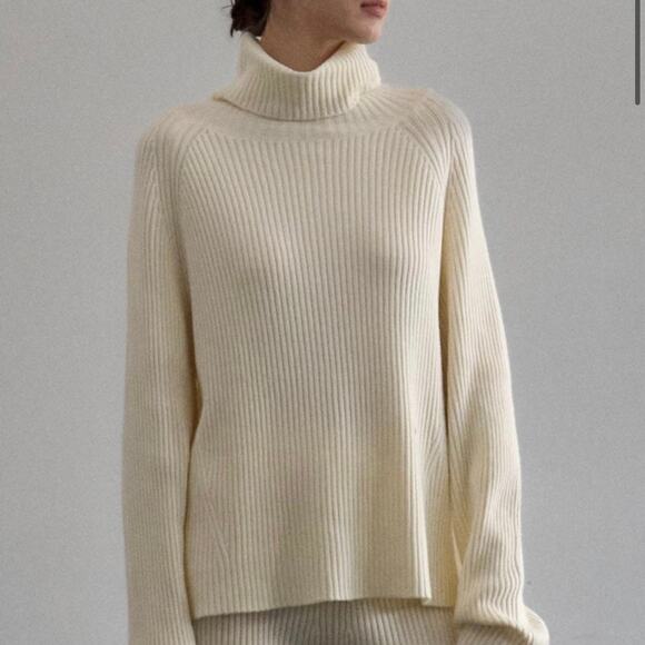 Vintage 90s Cream Ribbed Chunky Knit Oversized Classic Coastal Beatnik Sweater S - Picture 1 of 9